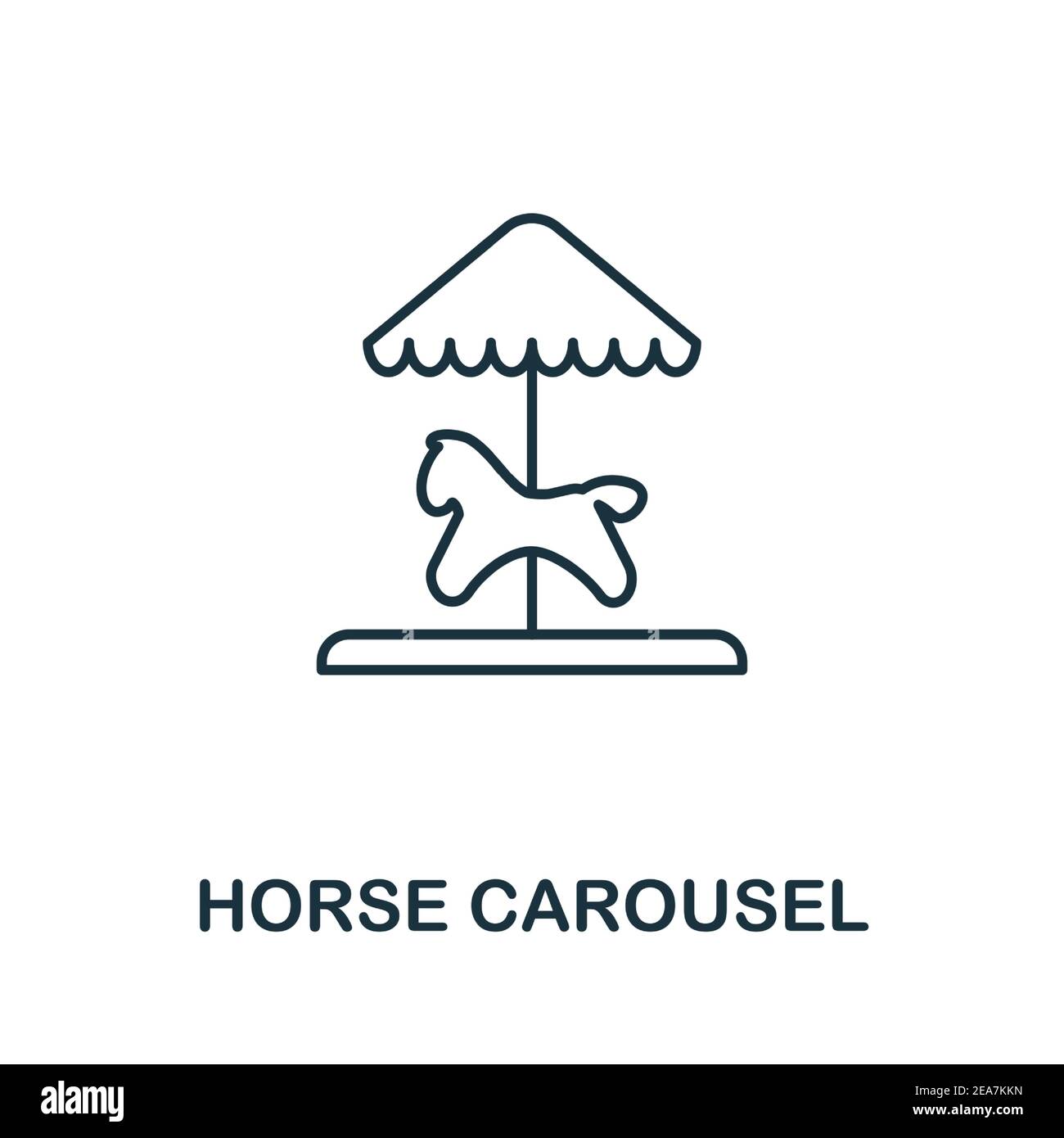 Icône du carrousel. Un élément simple de la collection de parcs d'attractions. Icône Creative Horse Carousel pour la conception Web, les modèles, les infographies et bien plus encore Illustration de Vecteur