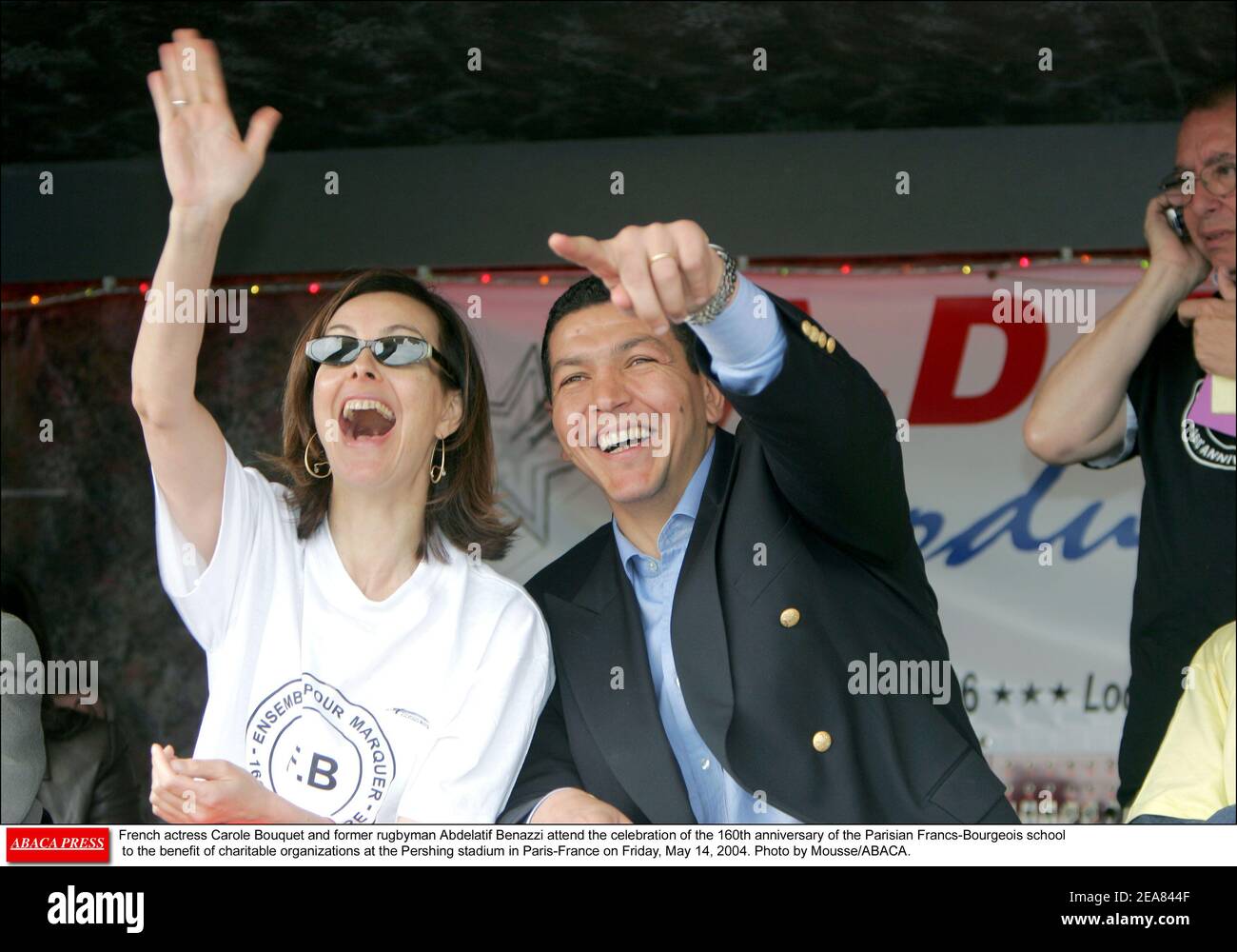 L Actrice Francaise Carole Bouquet Et L Ancien Rugbyman Abdelatif Benazzi Assistent A La Celebration Du 160e Anniversaire De L Ecole Parisienne Francs Bourgeois Au Profit D Organismes Caritatifs Au Stade Pershing A Paris France Le Vendredi 14