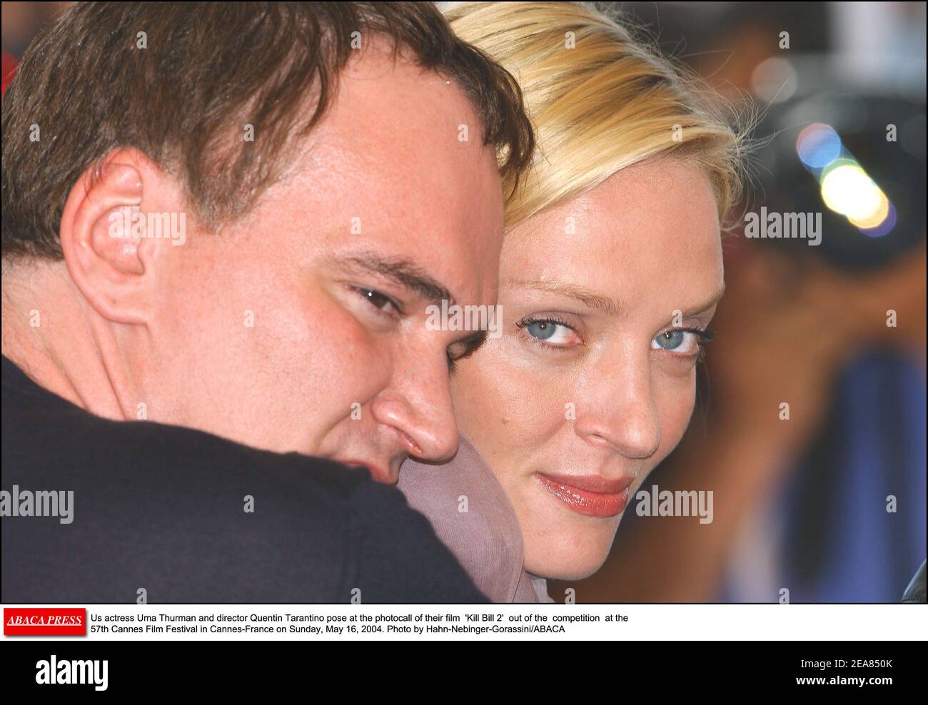 Lactrice Américaine Uma Thurman Et Le Réalisateur Quentin Tarantino Posent Au Photocall De Leur