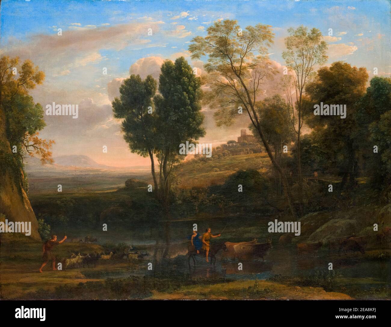 Claude Lorrain, Sunrise, peinture de paysage, 1646-1647 Banque D'Images