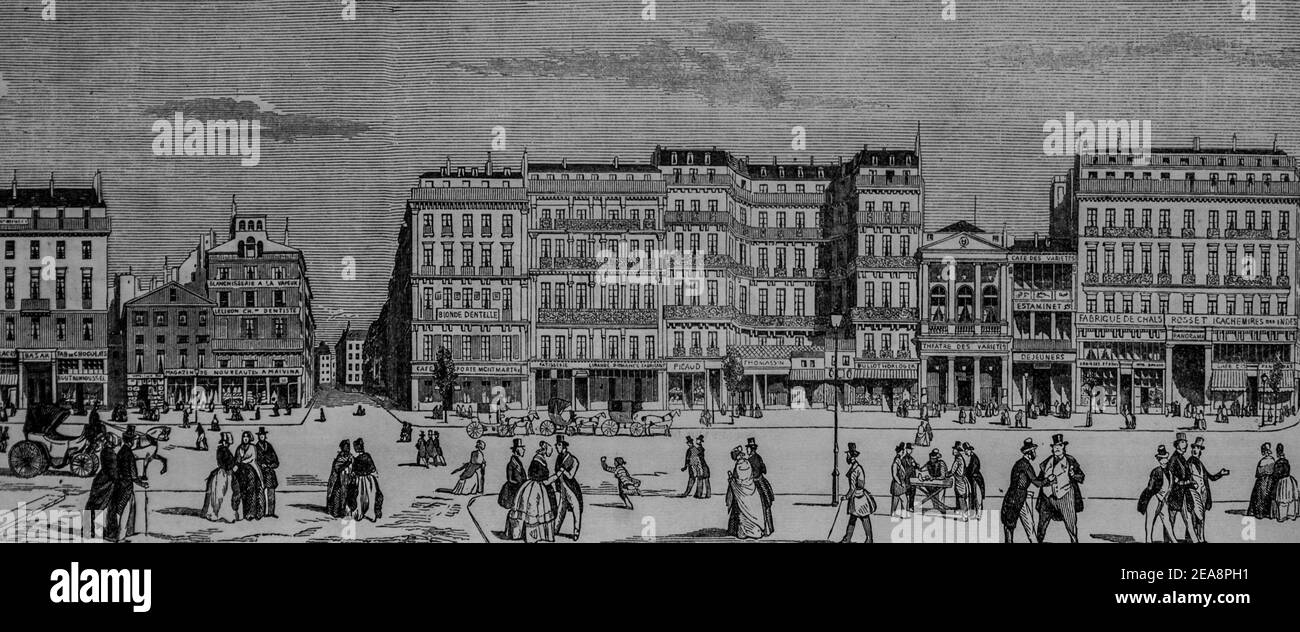 théâtre des variétés, tableau de paris par edmond texier, éditeur paulin et le chevalier 1852 Banque D'Images