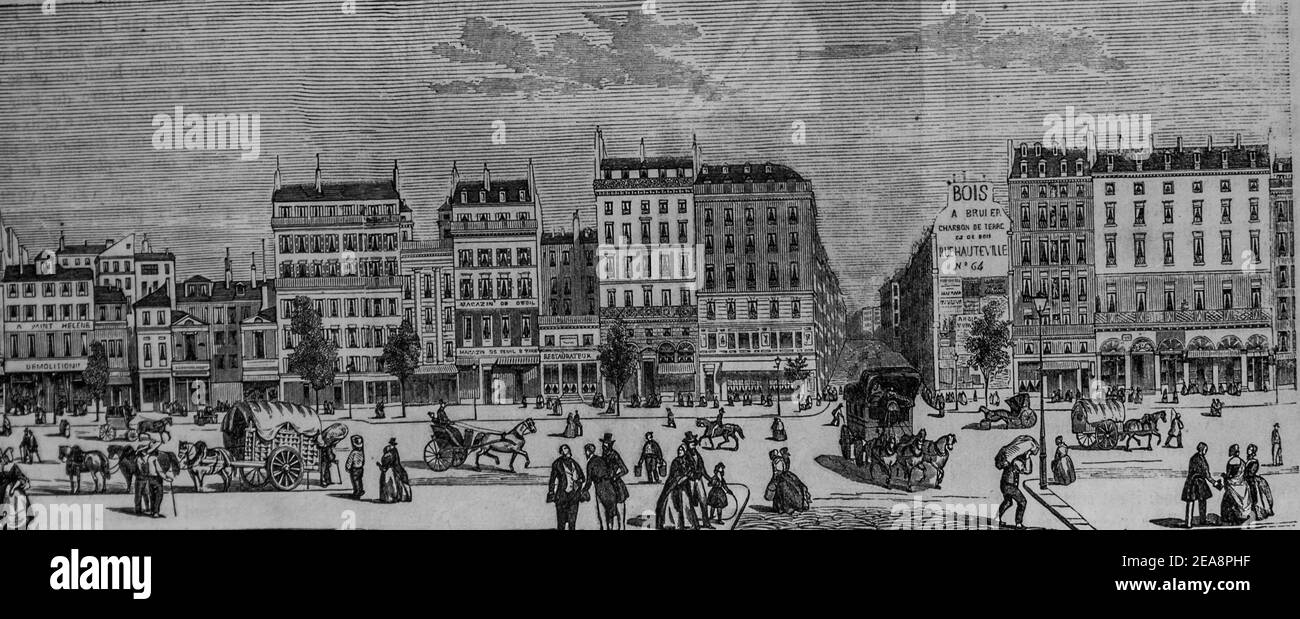 rue saint martin, tableau de paris par edmond texier, éditeur paulin et le chevalier 1852 Banque D'Images
