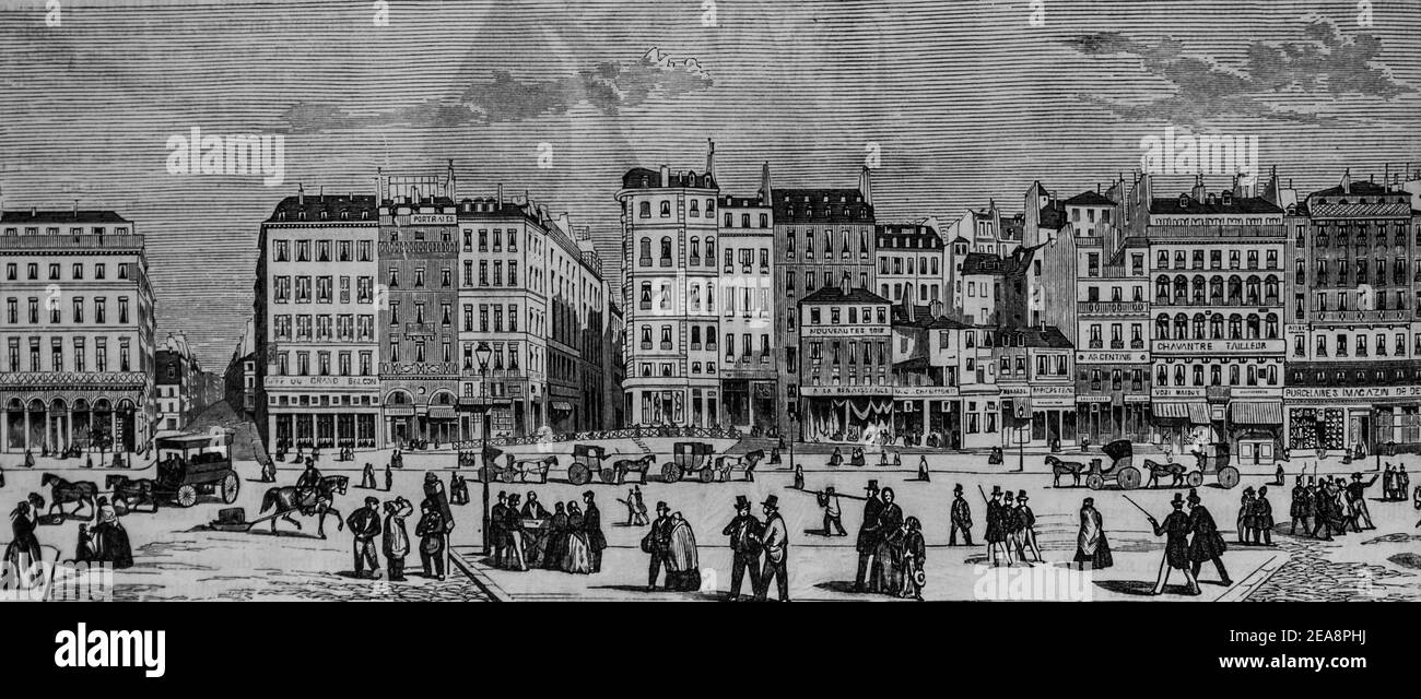 rue de clery, tableau de paris par edmond texier, éditeur paulin et le chevalier 1852 Banque D'Images