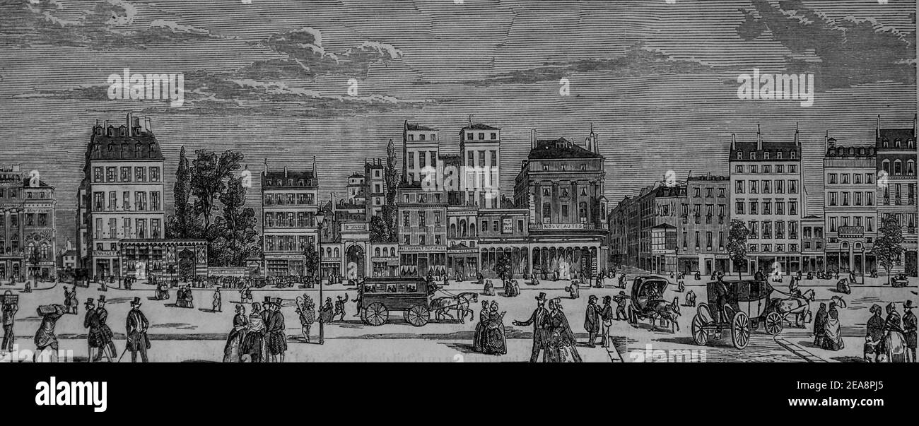 passage vendôme, ableau de paris par edmond texier,éditeur paulin et le chevalier 1852 Banque D'Images