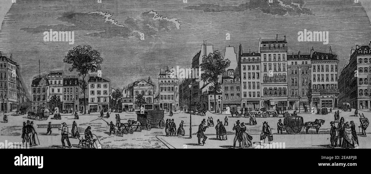 rue neuve menilmontant, tableau de paris par edmond texier,éditeur paulin et le chevalier 1852 Banque D'Images