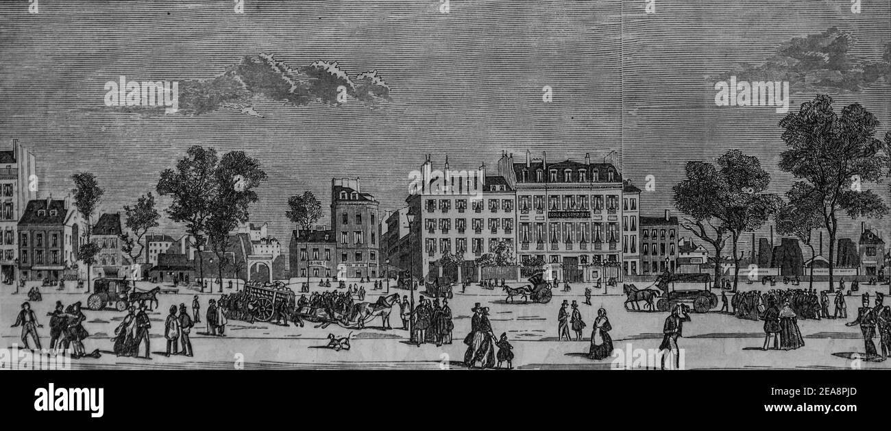 rue saint sébastien, tableau de paris par edmond texier,éditeur paulin et le chevalier 1852 Banque D'Images