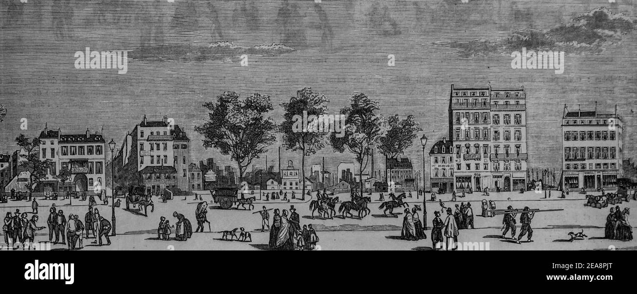 rue d'aval, tableau de paris par edmond texier, éditeur paulin et le chevalier 1852 Banque D'Images