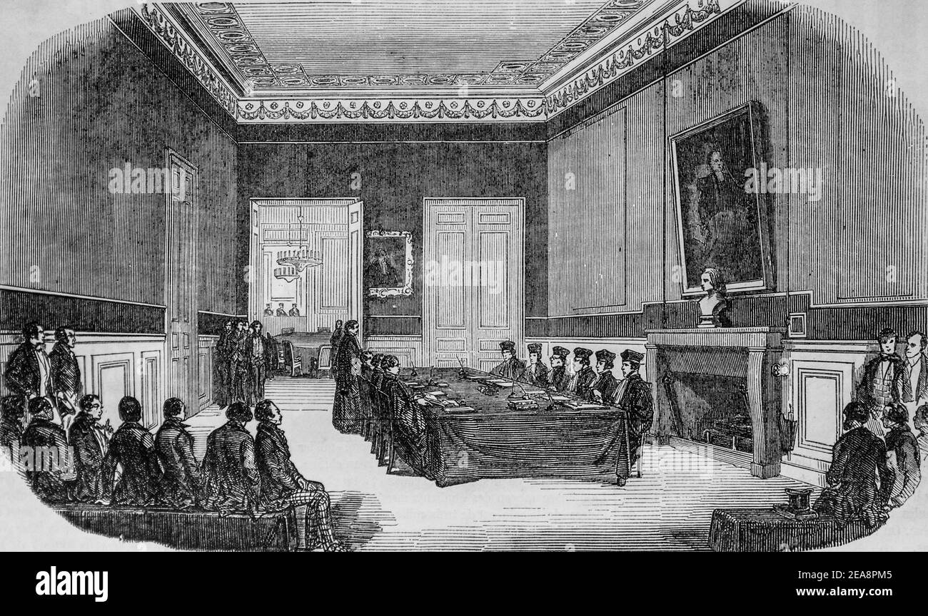 ecole de droit, tableau de paris par edmond texier,éditeur paulin et le chevalier 1852 Banque D'Images