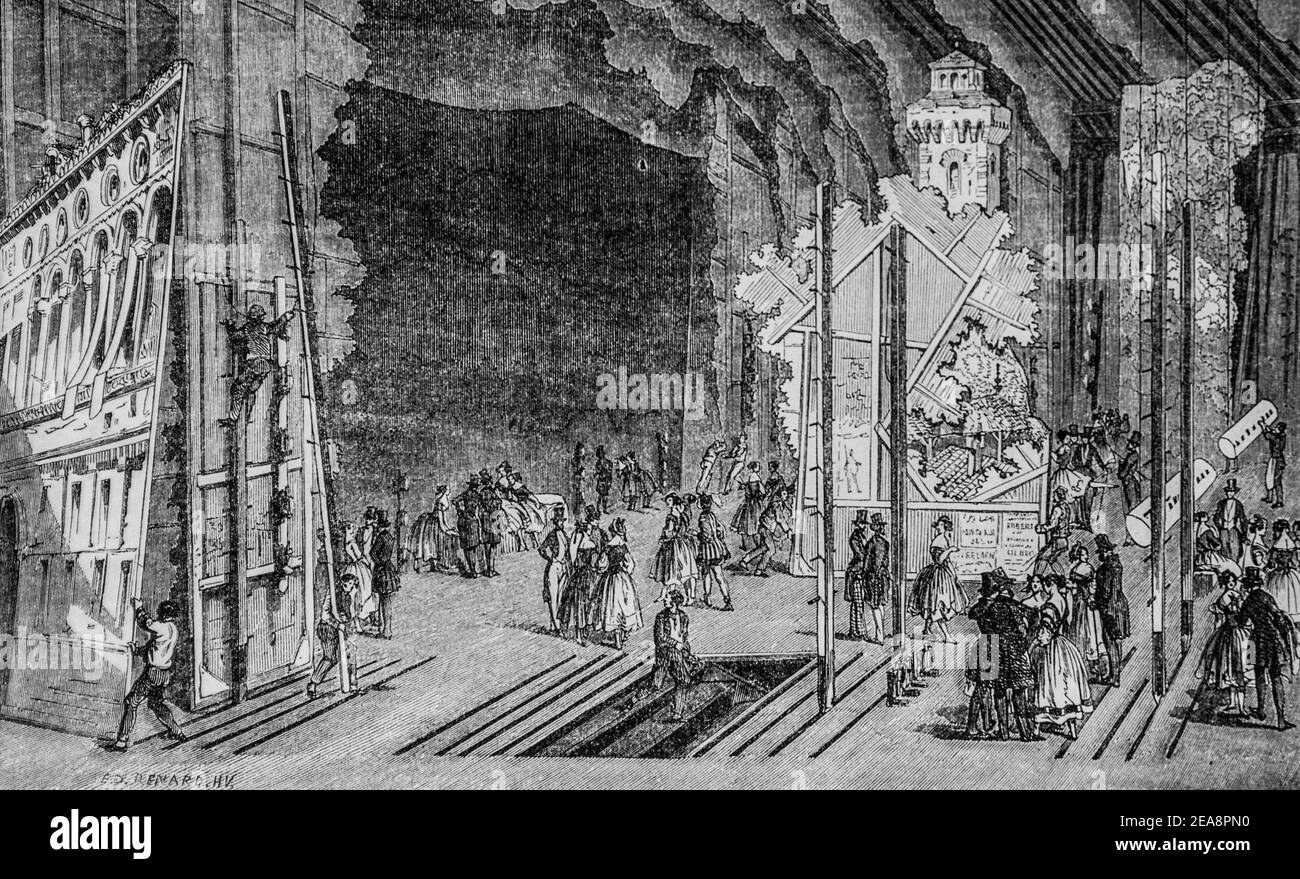coulisse de l'opéra, tableau de paris par edmond texier, éditeur paulin et le chevalier 1852 Banque D'Images