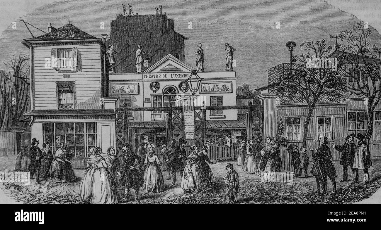 théâtre du luxembourg, tableau de paris par edmond texier, éditeur paulin et le chevalier 1852 Banque D'Images