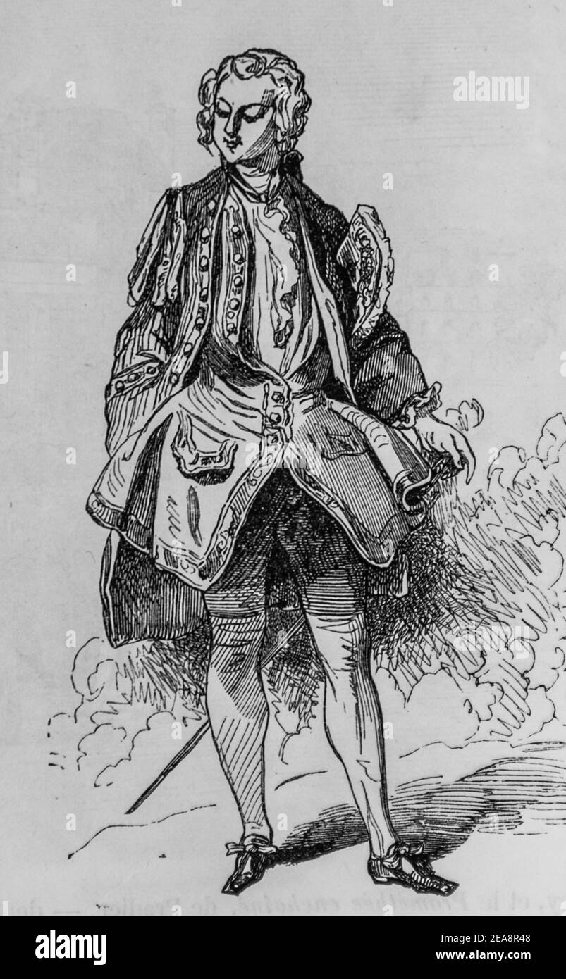 costume d'homme 1775, tableau de paris par edmond texier, éditeur paulin et le chevalier 1852 Banque D'Images