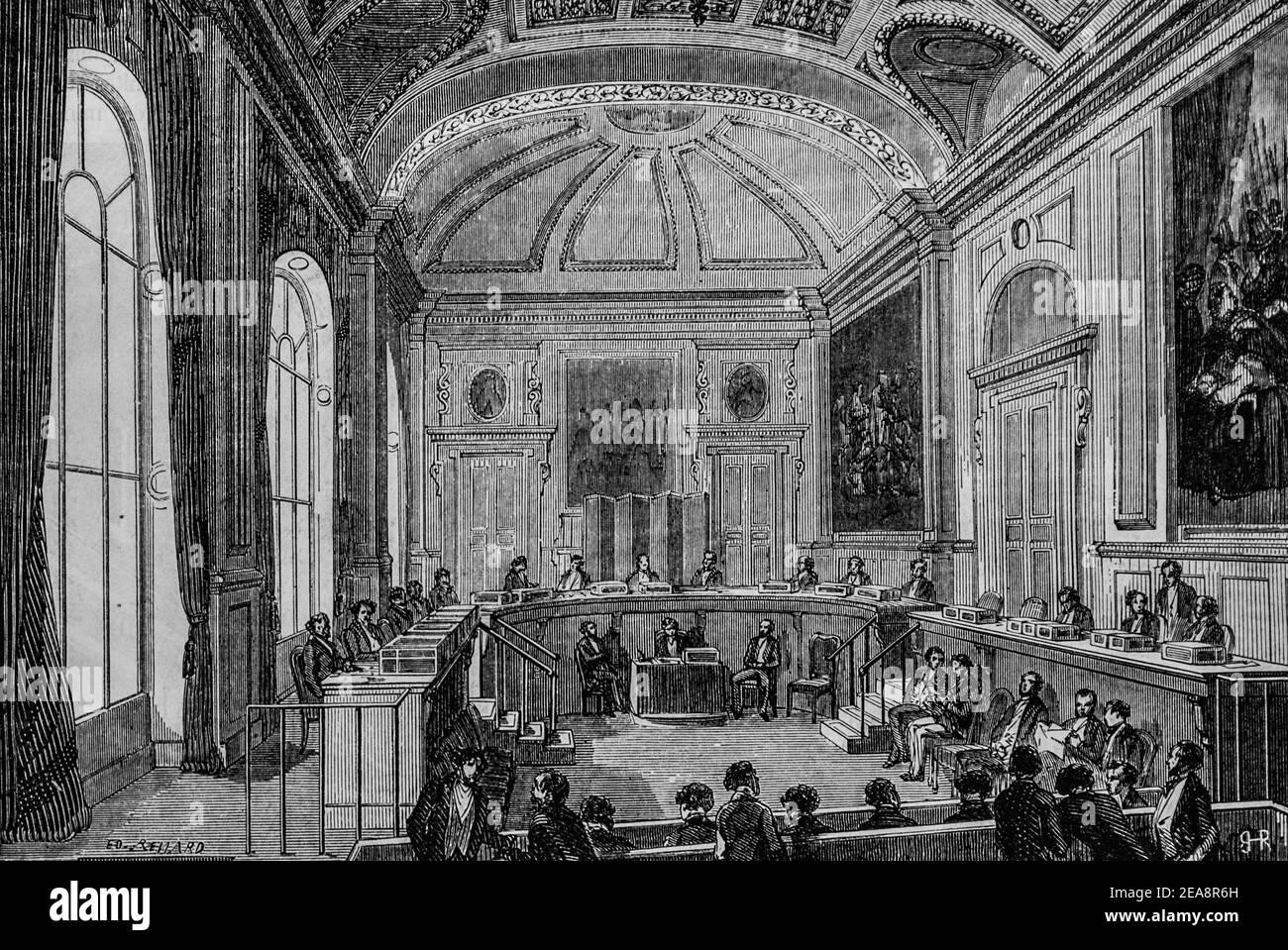 conseil d'etat, tableau de paris par edmond texier,éditeur paulin et le chevalier 1852 Banque D'Images