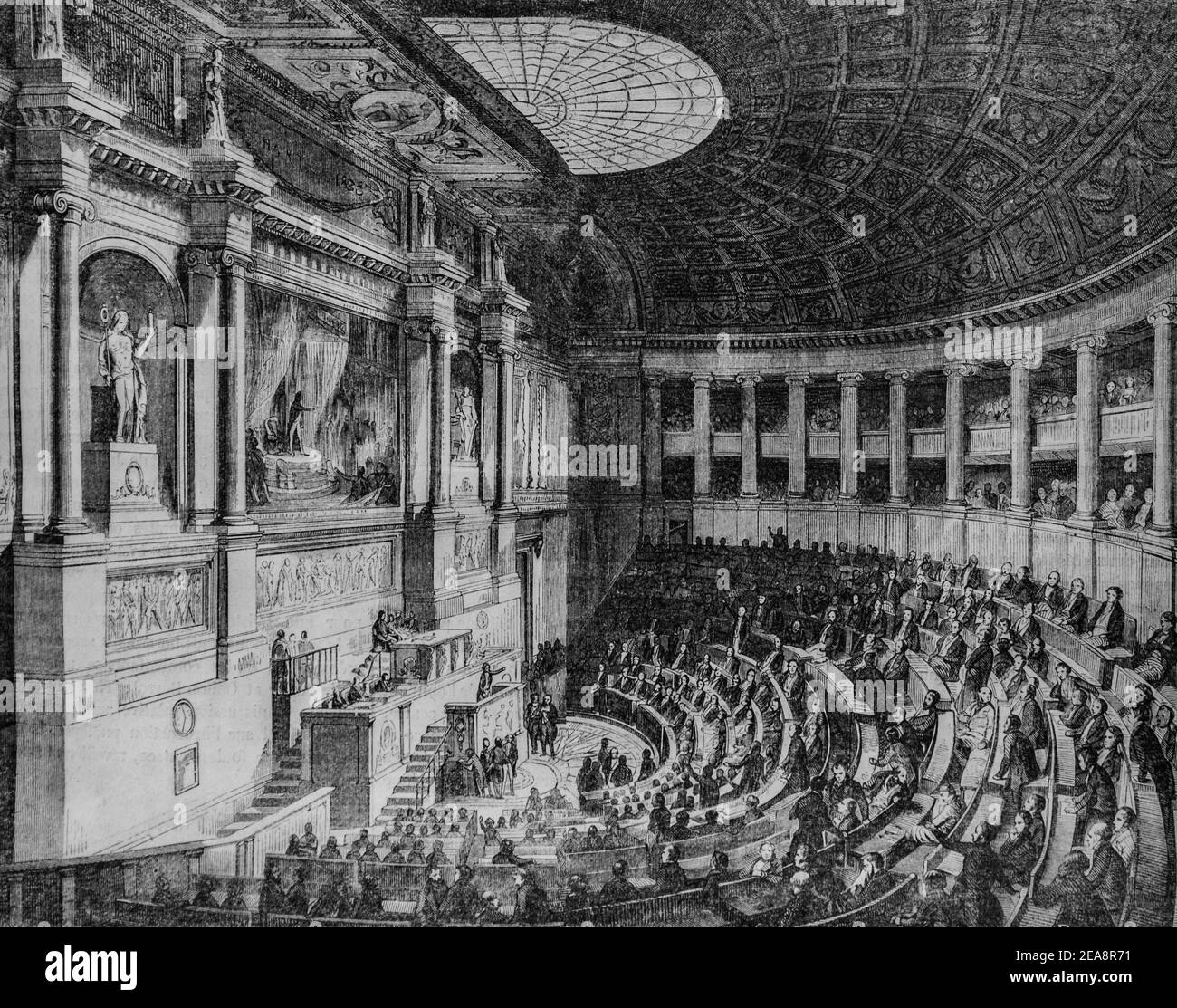 chambre des deputes, tableau de paris par edmond texier,éditeur paulin et le chevalier 1852 Banque D'Images
