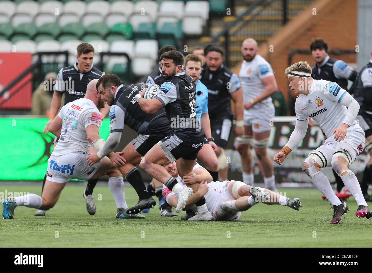 NEWCASTLE UPON TYNE, ANGLETERRE. 7 FÉVRIER : Gareth Owen, de Newcastle Falcons, en action pendant le match de première division de Gallagher entre Newcastle Falcons et Exeter Chiefs à Kingston Park, Newcastle, le dimanche 7 février 2021. (Credit: Mark Fletcher | MI News) Credit: MI News & Sport /Alay Live News Banque D'Images