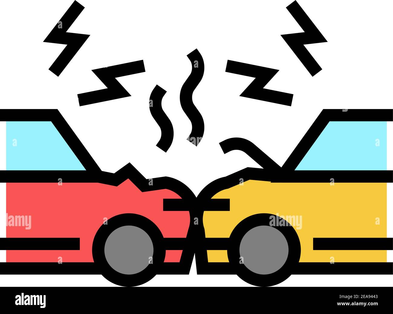 illustration vectorielle d'icône de couleur d'accident de voiture Illustration de Vecteur