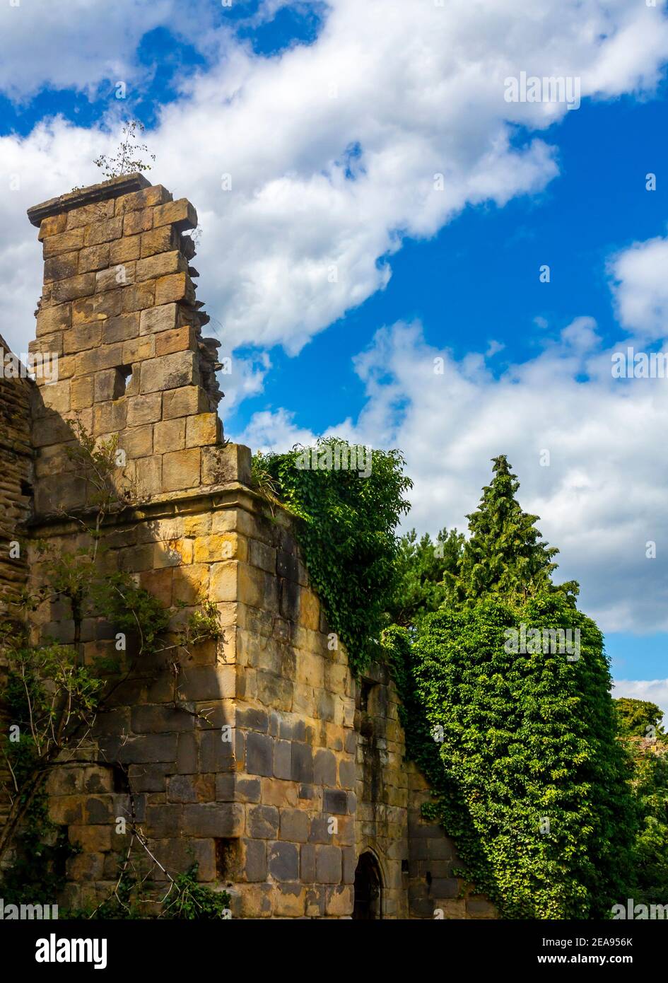 Ruines de Wingfield Manor House près d'Alfreton Derbyshire Angleterre construit en 1440 et laissé déserté depuis les années 1770 il Une fois, Mary Queen of Scots a été installée Banque D'Images