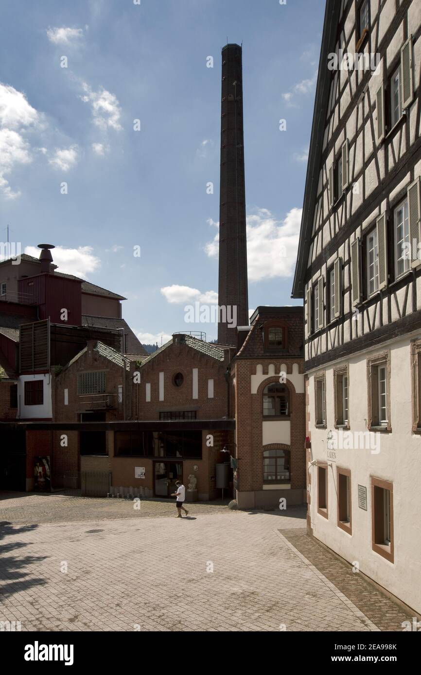 La brasserie historique d'Alpirsbach vue du monastère (Allemagne) Banque D'Images