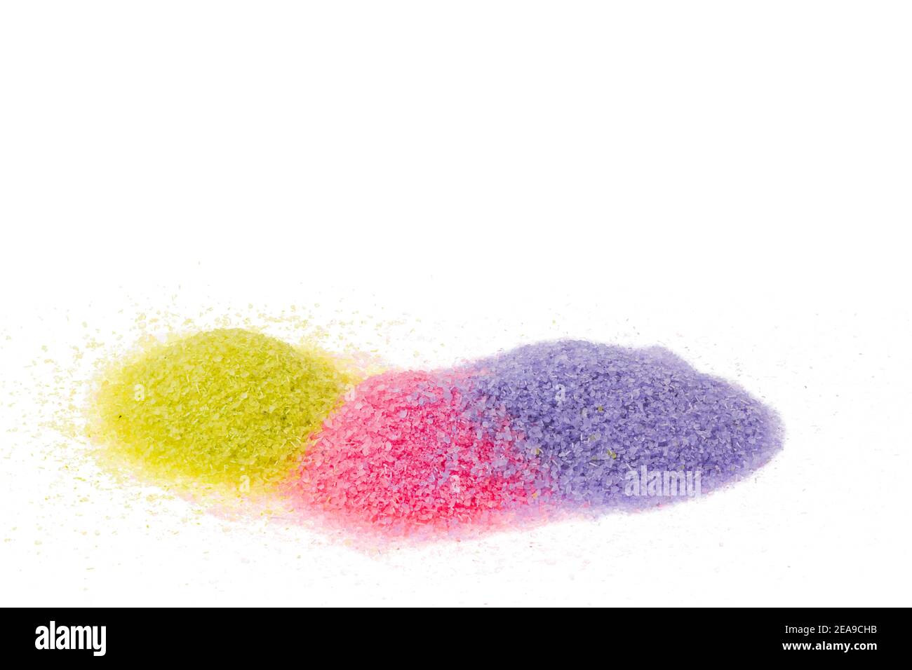 Belle vue de trois couleurs de sel de bain. Magnifiques arrière-plans colorés. Banque D'Images