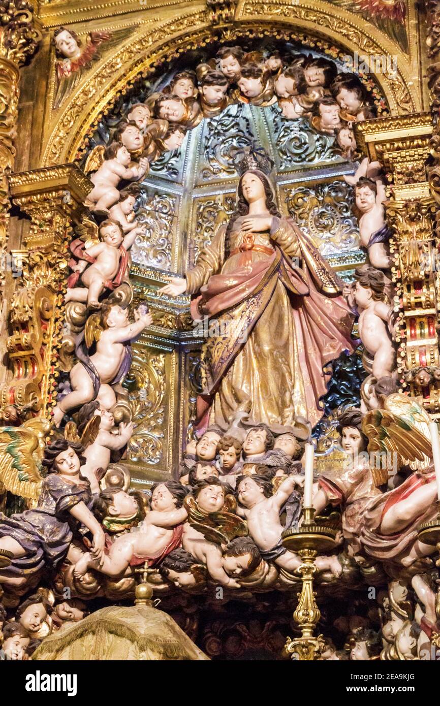 Portugal Lisbonne Bairro Alto Igreja de Sao Roque Saint Roch Église jésuite religion catholique dorée bois sculpté Chapelle baroque de Le très Saint Sacrement Banque D'Images