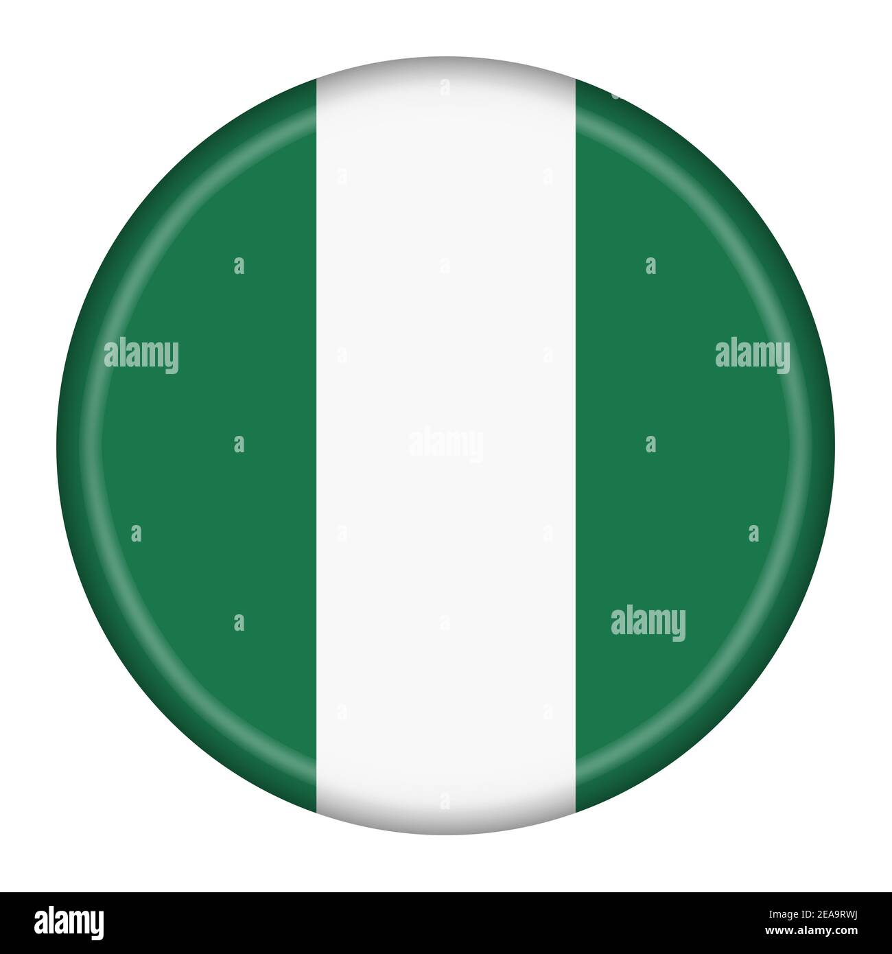 Illustration 3d du bouton drapeau nigérian avec masque Banque D'Images