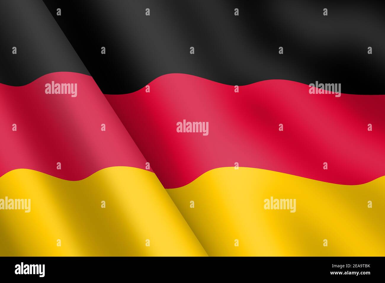 Allemagne drapeau de l'ondulation du vent en 3d illustration Banque D'Images