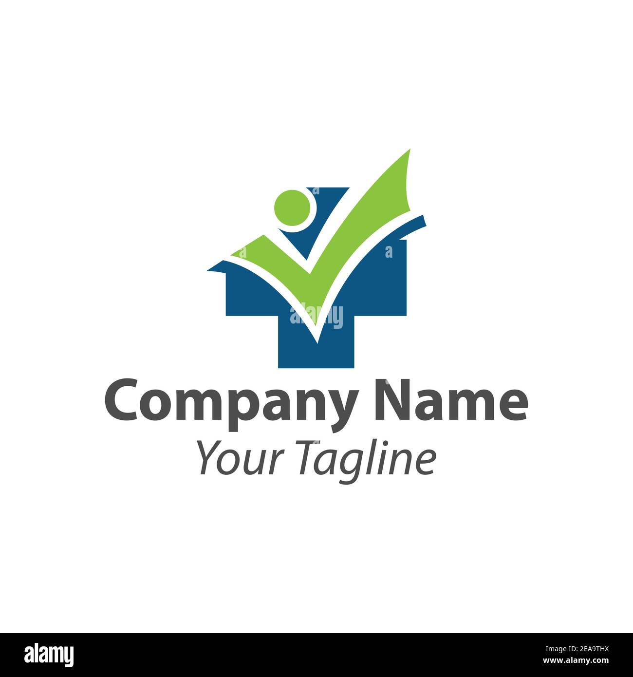 Croix médicale avec coche logo design vector template.EPS 10 Illustration de Vecteur