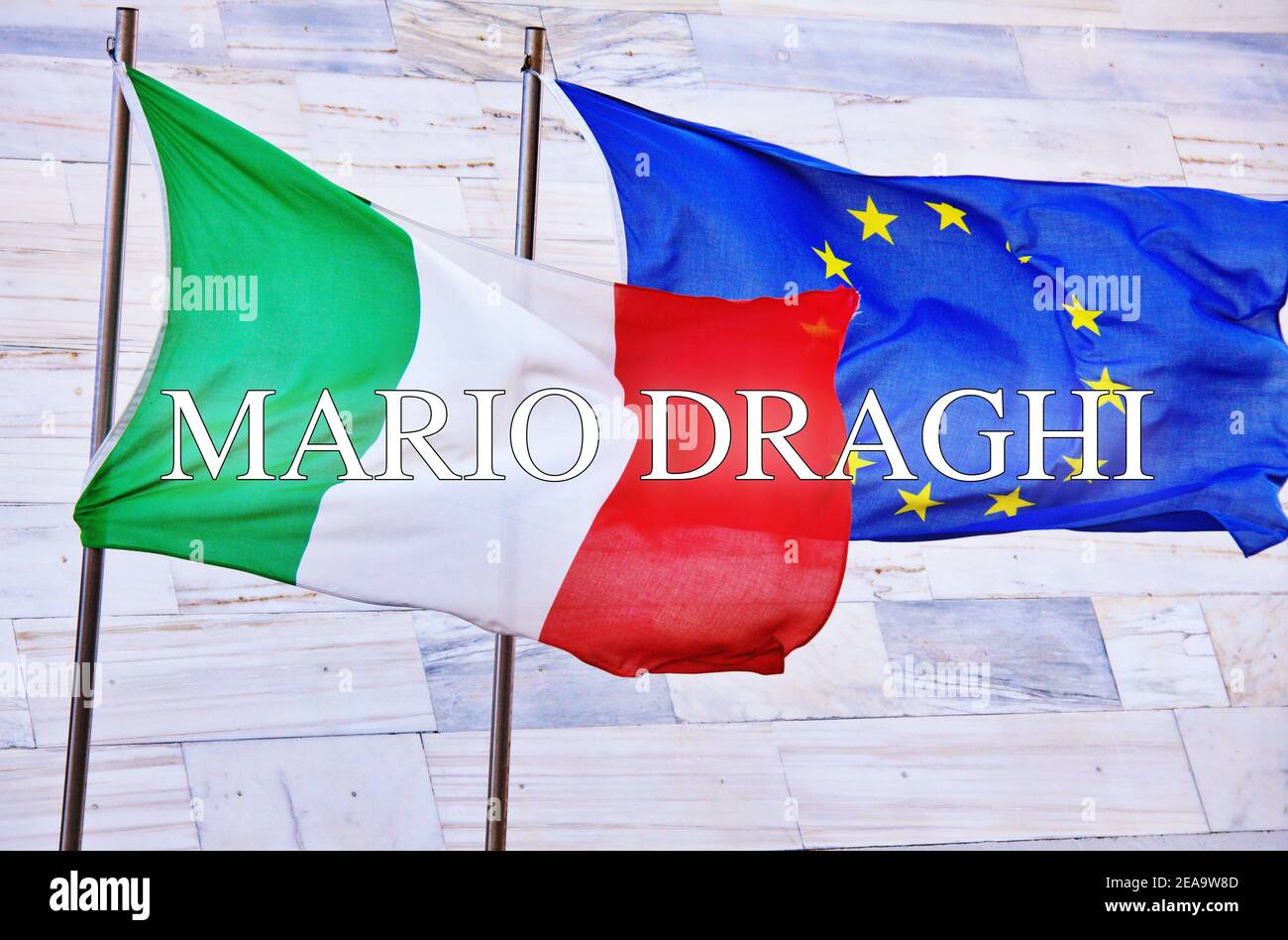 Mario Draghi Premier ministre italien Banque D'Images