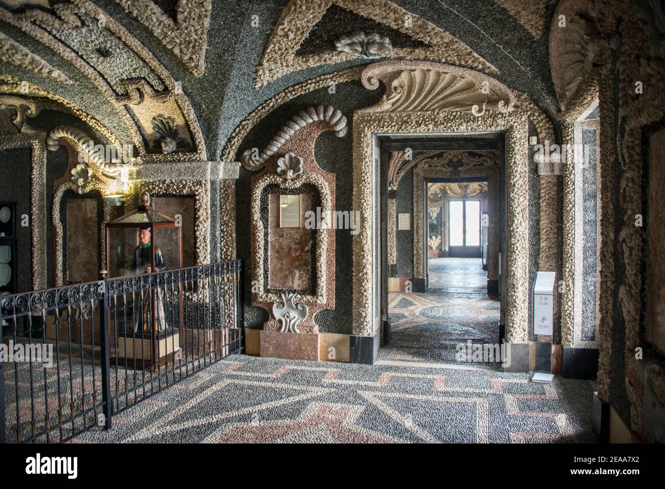 isola Bella, Palazzo Borromeo, chambres à l'intérieur Banque D'Images