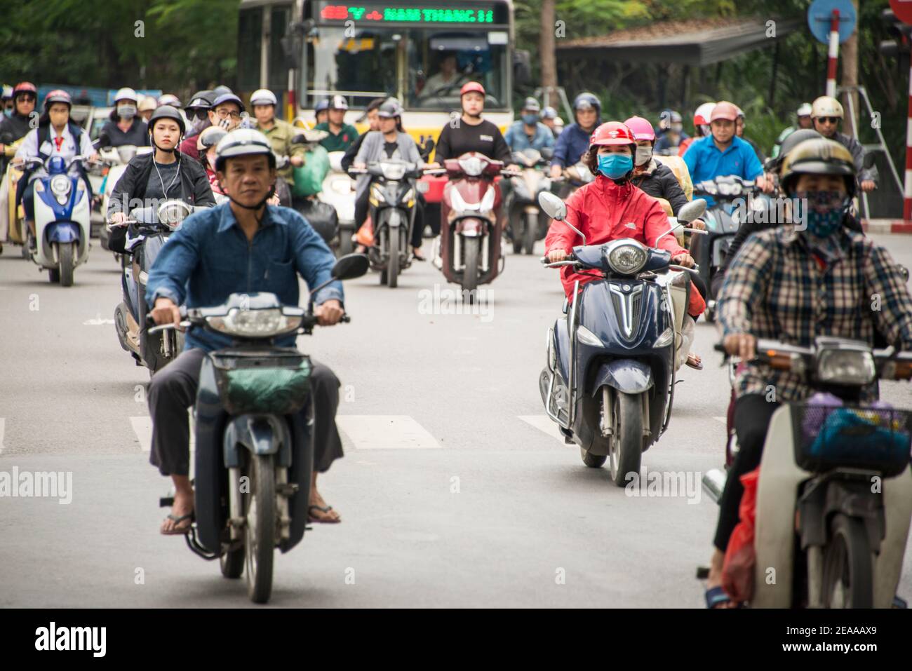 Heure de pointe, Hanoï, Vietnam Banque D'Images