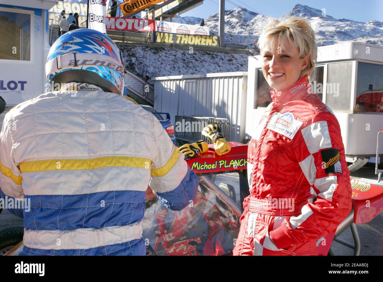 L'ancienne Miss France et Miss Europe Elodie Gossuin assiste à la conférence de presse du Trophée Andros à Val Thorens, Alpes françaises, le 19 novembre 2005. Photo de Gerald Holubowicz/ABACAPRESS.COM Banque D'Images