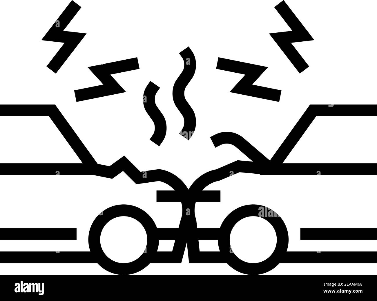 illustration vectorielle d'icône de ligne d'accident de voiture Illustration de Vecteur