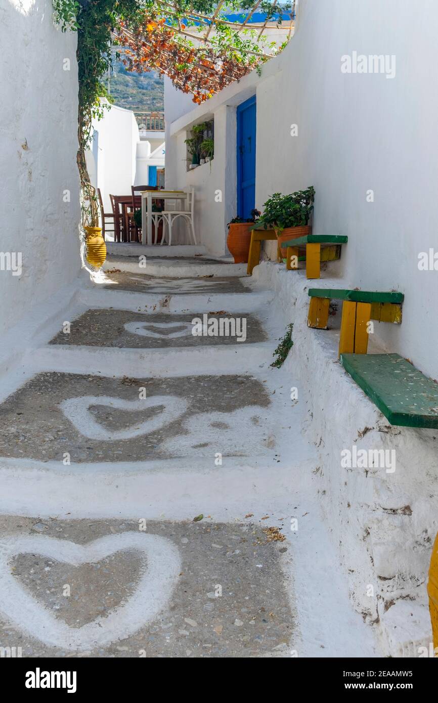 L'île d'Amorgos. L'archipel des Cyclades. Grèce Banque D'Images