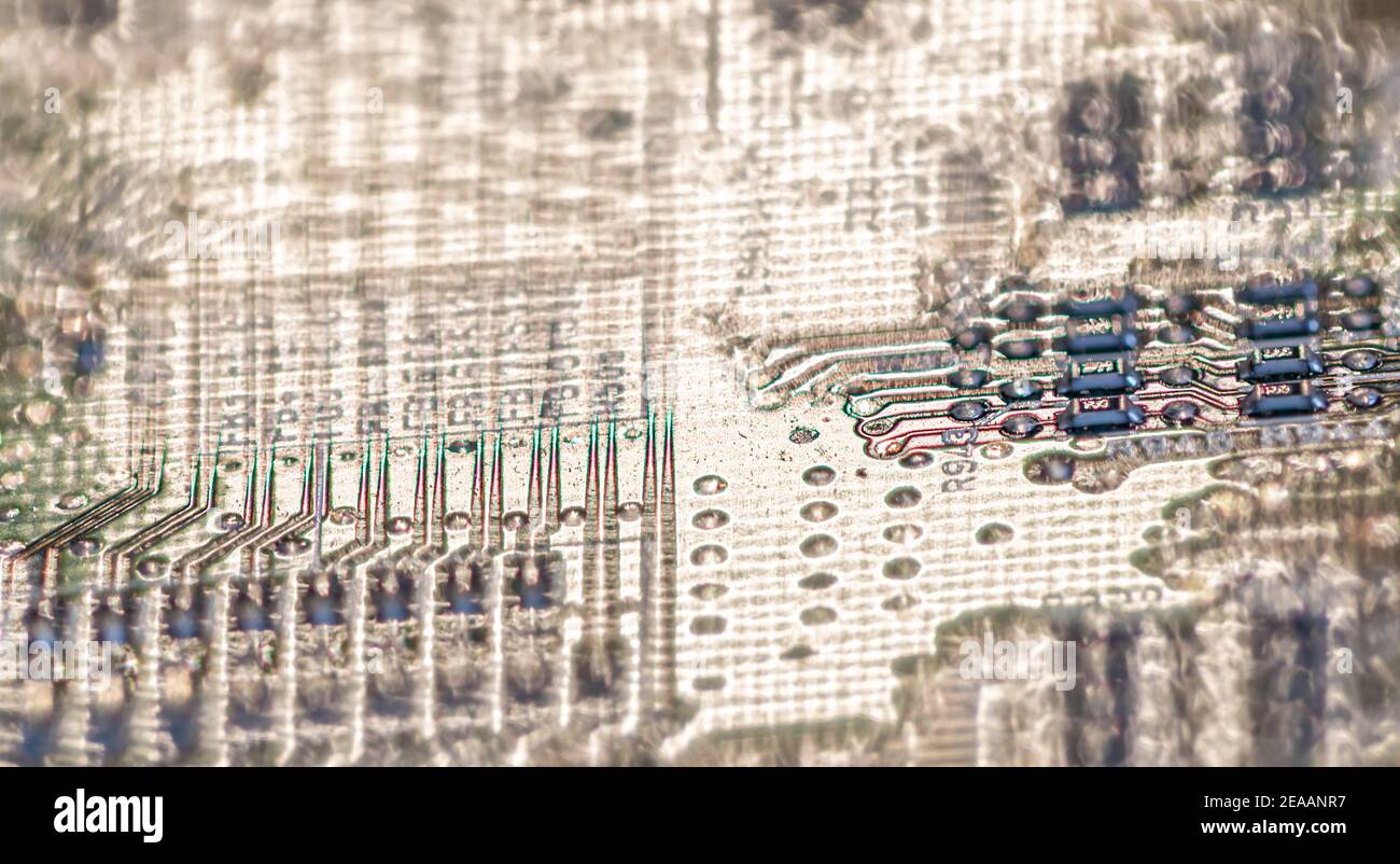 Gros plan d'une carte de circuit imprimé Banque D'Images