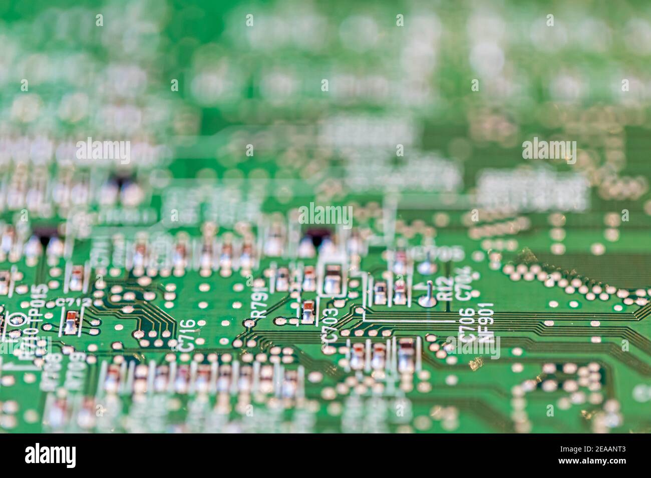 Gros plan d'une carte de circuit imprimé Banque D'Images
