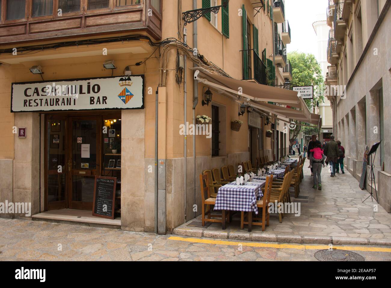 Restaurant dans la vieille ville de Palma Banque D'Images