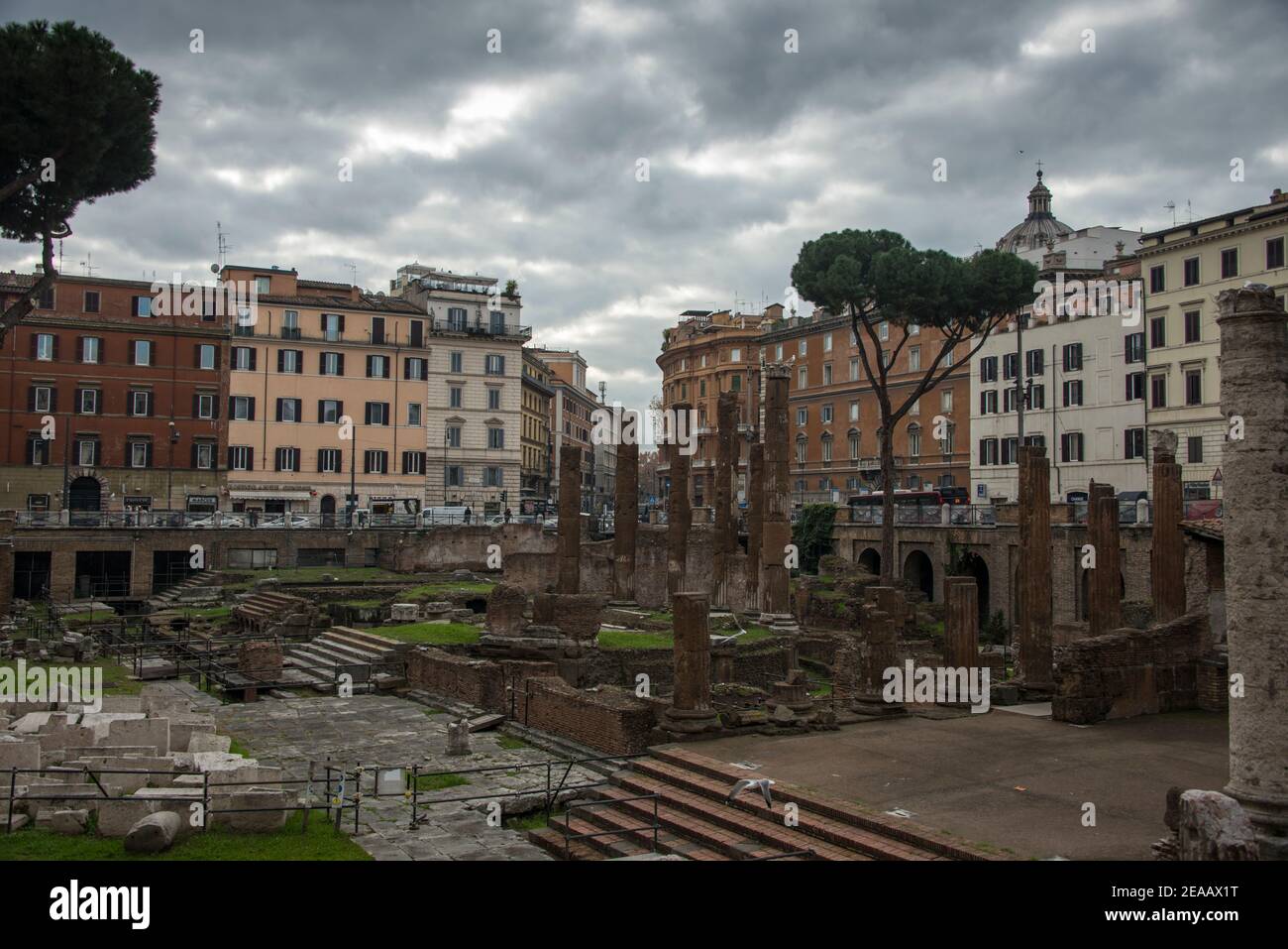 Largo di Torre Argentina, demeure d'une colonie de chats, Rome Banque D'Images