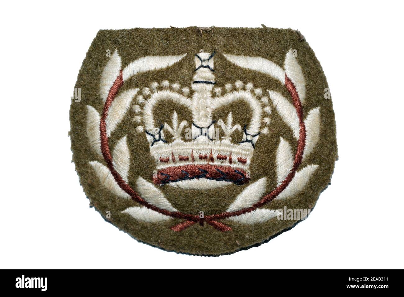 Un insigne de rang en tissu de maître-quartier sergeant dans l'armée britannique. Banque D'Images