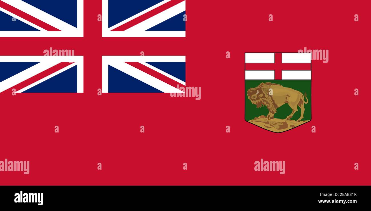 Grand drapeau plat officiel du Manitoba horizontal Banque D'Images