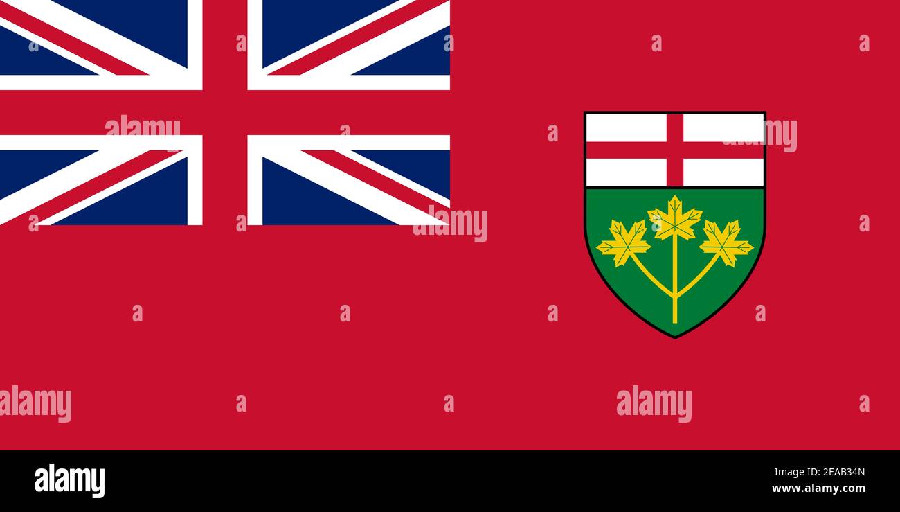 Grand drapeau plat officiel de l'Ontario horizontal Banque D'Images