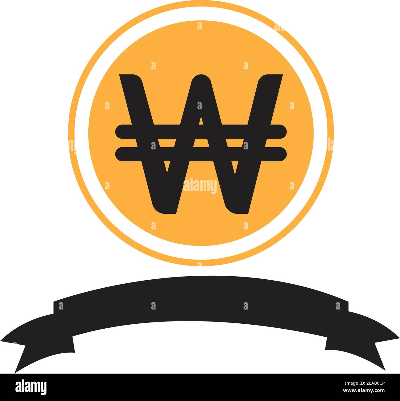 Symbole Won de la Corée du Sud, symbole Vector Illustration de Vecteur