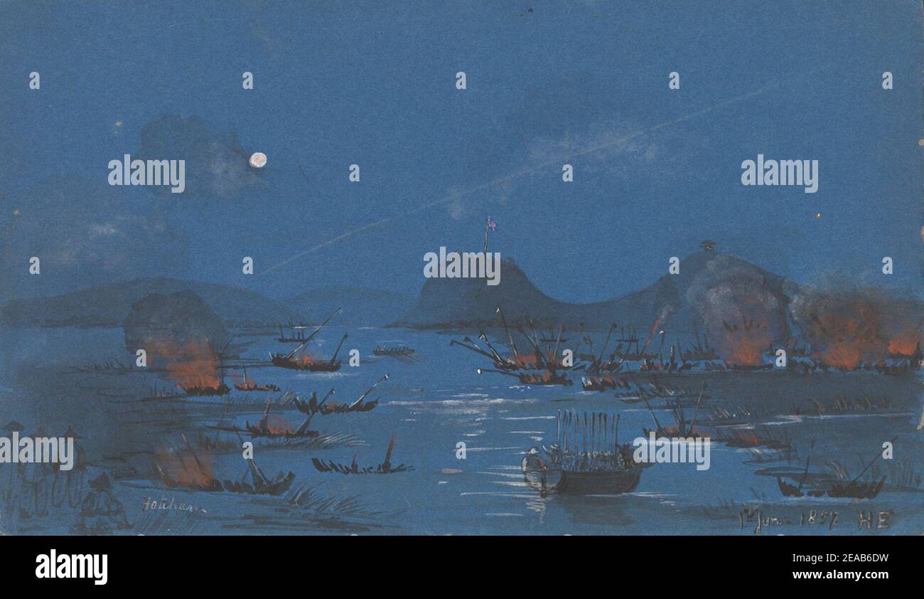 Action navale, Fatshan Creek. Banque D'Images