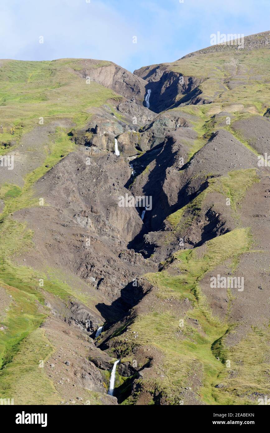 Fossé continental tectonique islandais entre l'Europe et l'Amérique Banque D'Images