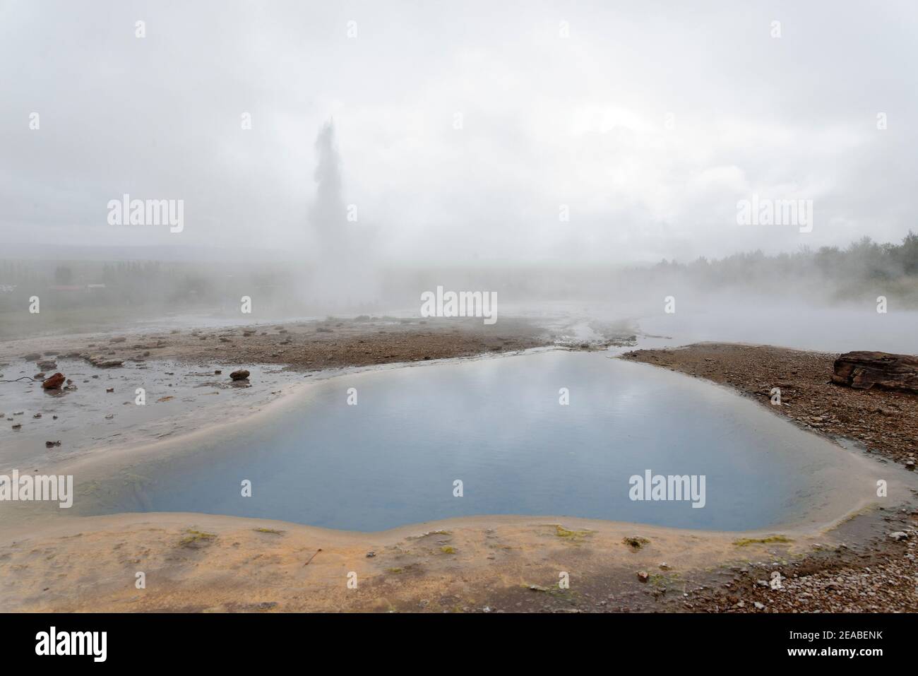 Source thermale de Blesi, partie de l'anneau d'or dans la vallée de l'eau chaude de Haukadalur, sud de l'Islande Banque D'Images