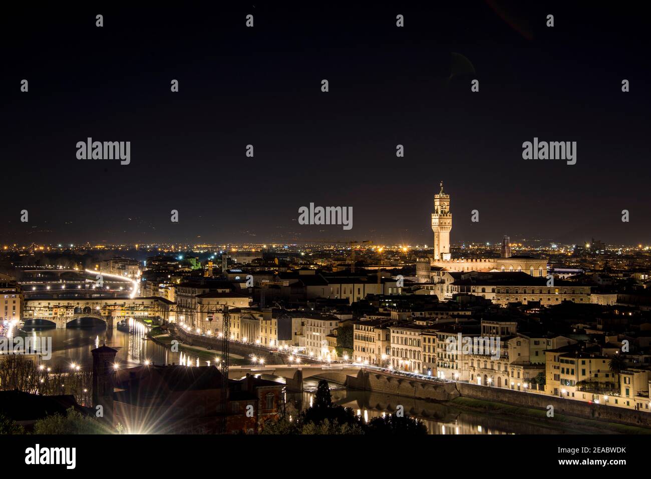 Mer de lumières de Piazzale Michelangelo, Florence Banque D'Images