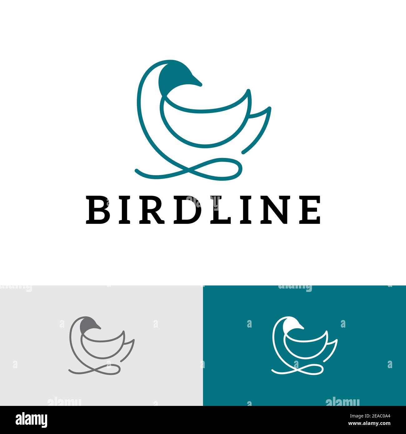 Modèle de logo style ligne simple Bird Nest Illustration de Vecteur