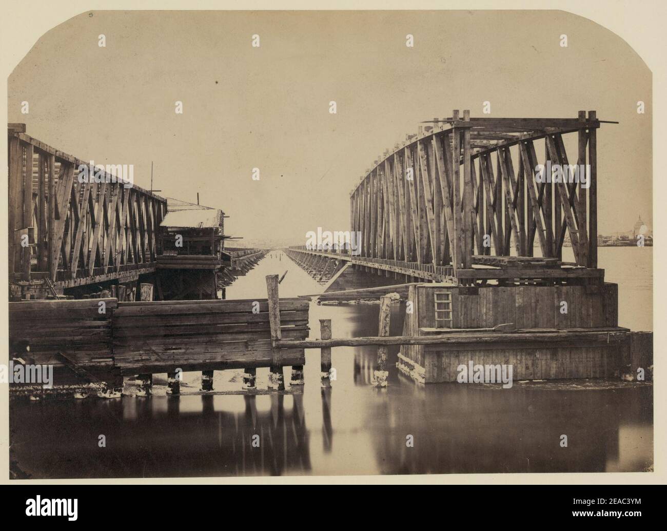 Nouveau pont sur la rivière Potomac sur le Washington, Alexandrie et Georgetown Railroad. Longueur totale 5 104 pieds Banque D'Images