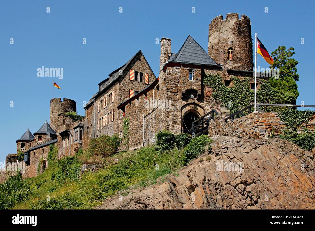 Château de Tdurant, construit en 1198-1206 par le Comte Palatin Heinrich, Alken, Moselle, Rhénanie-Palatinat, Allemagne Banque D'Images