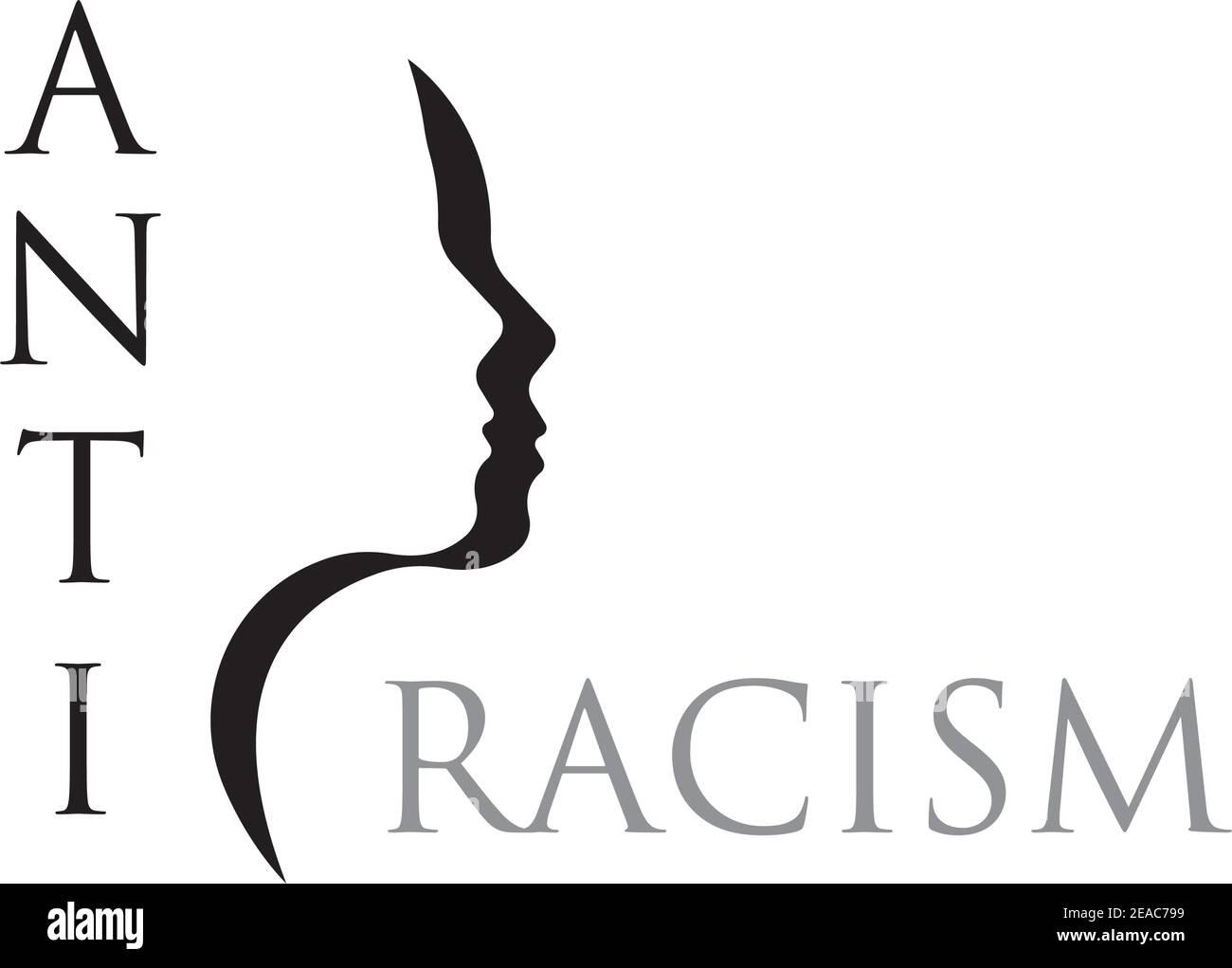 illustration vectorielle anti racisme logo modèle de conception, arrêter le racisme. Illustration de Vecteur