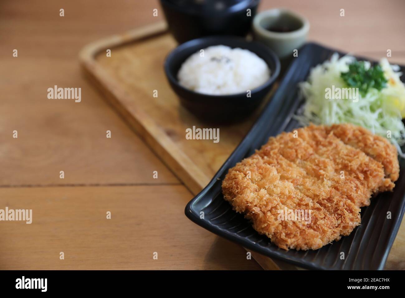 Côtelette de porc frite japonaise avec riz, cuisine japonaise Banque D'Images