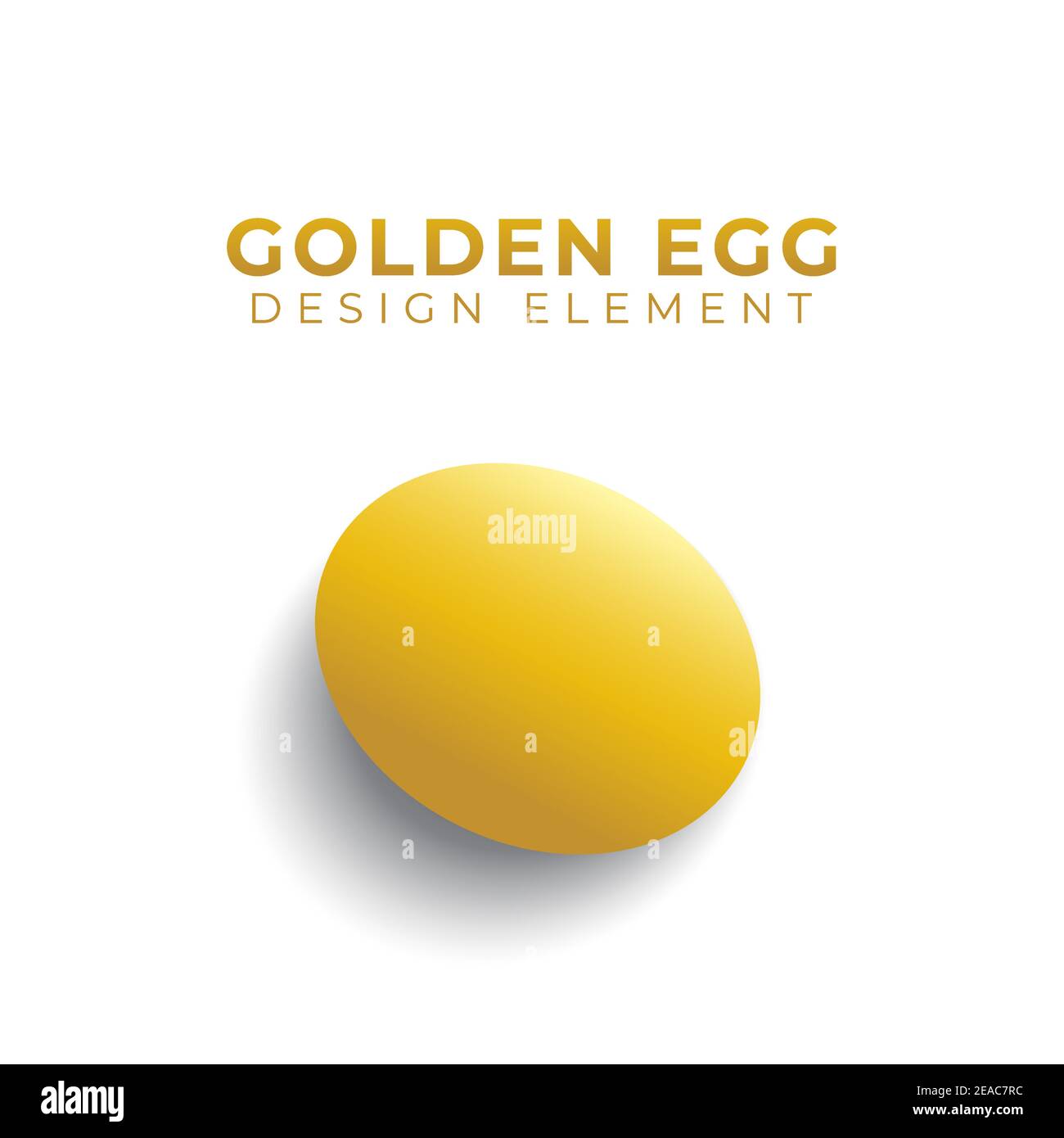 Élément de conception Golden Egg isolé sur fond blanc. Modèle de publication sur les réseaux sociaux. Illustration vectorielle Illustration de Vecteur